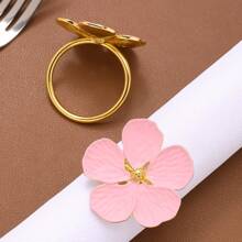 2/4/6pcs Floral Napkin Rings, Elegant Napkin Holders For Holiday Party, Wedding, Dinner Table Decor