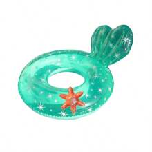 1pc 海星绿色游泳圈成人网红游泳圈PVC背部加厚美人鱼救生圈