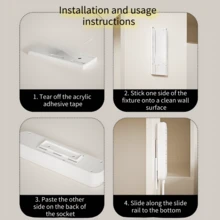 1pc/2pcs/3pcs/5pcs Cable Power Strip Holder Clip, Acrylic Adhesive Stick-On, Heavy Duty, For Organizing Office Desk, Bedside Cabinet, Tabletop - White 35mm*93mm - View 10