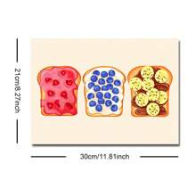 1pc Unframed Bread Food Wall Art Kitchen Poster Horizontal Canvas Print Minimalist Aesthetic Decor Vintage Painting For Dorm,Apartment,Modern Home Decoration