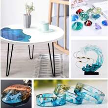 Epoxy Resin Kit With Coaster Mold - Crystal Clear And No Bubble Quick Curing High Gloss For DIY Coaster, Jewelry
