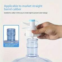 1 pieza Dispensador de agua manual de 3.94 pulgadas con tapa a prueba de polvo, tamaño universal para botellas de agua, cocina, oficina, accesorio para camping