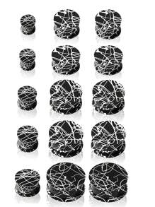 PAIR Silicone Ear Gauge Flexible Soft Double Flared Saddle Ear Plugs Cool Lines Ear Stretchers Tunnels Expanders Body Jewelry - As Shown - View 6