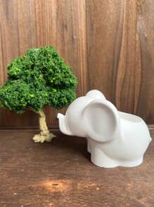 1 件装可爱大象花盆硅胶模具 DIY 花瓶香薰石膏杯笔筒混凝土模具家居装饰 - 白色 - 查看 5