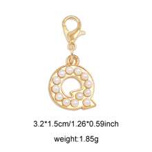 2Pcs Gold Color Letter Alloy Pendant With Faux Pearls Alphabet Charm Women Ladies Bag Clothes DIY Craft Decor A - Z