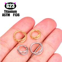 1 pièce Boucle d'oreille/Clou de nez/Anneau de lèvre polyvalente en titane G23 hypoallergénique, style unisexe INS avec micro-incrustation de zirconium, bijou de piercing