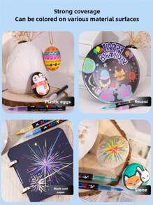 GuangNa 288 Colores Marcadores Acrílicos, Juego de Marcadores para Colorear, Secado Rápido, Resistente a la Decoloración, Perfecto para Pintura, Ilustraciones, Arte Artesanal, Temporada Escolar de Regreso a Clases para Libros para Colorear y Otros Proyectos DIY, Adecuado para Papel, Tela, Madera, Rocas, Plástico, Vidrio, Cerámica, Calabazas, Metal, Etc., Marcadores de Pintura Acrílica para Estudiantes y Adultos, Regalos de Pascua, Acción de Gracias, Halloween, Navidad - Multicolor - Ver 9