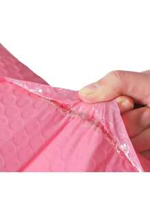 20/50pcs Pink Composite Pearlescent Film Bubble Bag Pink Garment Packaging Express Bag Thickened Envelope Foam Waterproof Bubble Bag - Pink - View 3
