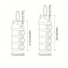 3/4层熊式便携式食品盒、婴儿奶粉分配盒、可堆叠便携式婴儿喂食器、防漏婴儿奶粉分配器、带挂环的彩色熊便携式分配盒，方便外出喂食。 - 彩色 - 查看 7