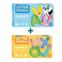 A Box Of Refrigerator Magnet Puzzles, Alphabet Poster,Magnetic Alphabet Letters,Animals, Fruit Stickers, Suitable For Preschool Enlightenment Toys, Good Gifts For Children At Home, Birthday Gifts,Magnet Toy