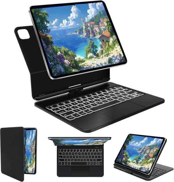 Keyboard Case For IPad 10th Generation 2022 & 11th (A16, 2025) – Magic-Style Keyboard With Multi-Touch Trackpad – Floating Cantilever Stand – Magnetic Case For IPad 10.9 Inch 10th / 11th Gen. Gift For Birthday, Mother, Family, Friends, Boyfriend, Girlfriend