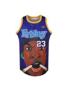 23 篮球球衣男友风格男式 90 年代嘻哈服装派对电影运动衫球衣紫色 S-3XL - 紫色 - 查看 2