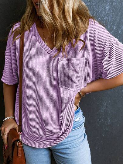 CILKOO Women's Casual Loose Striped Short Sleeve T-Shirt, Spring/Summer