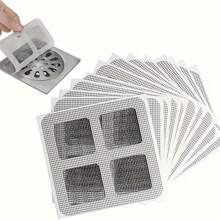 4pcs Disposable Floor Sink Strainer Filter Mesh Hair Catcher Stickers For Shower Kitchen Sink & Bathroom Drains Anti Clog Insect Proof Floor Drain Covers