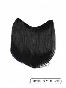1 件 12 英寸短直发夹式接发，适合女士，黑棕色 U 型假发，带隐形夹，柔软合成假发纤维，适合女性日常佩戴和聚会 - 彩色 - 查看 7
