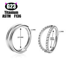 1 pièce Boucle d'oreille/Clou de nez/Anneau de lèvre polyvalente en titane G23 hypoallergénique, style unisexe INS avec micro-incrustation de zirconium, bijou de piercing