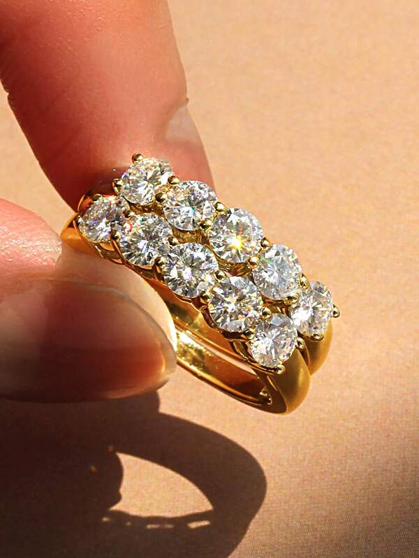 1 pièce Bague de fiançailles en moissanite, Bague de mariage en argent sterling 925, Bague de promesse, Bague éternité, Bague d'anniversaire, Cadeau de bijoux de luxe pour femme