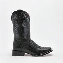Trankas Boots Leather Cowboy Boots With Black And Blue Leather Soles, Sizes 25 To 29 - 黑色 - 查看 3
