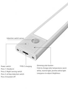 Rectangle Soft Light Sensor Lamp, Wall Shaped Light, Interior Decoration Lamp, LED Light, Multi-Color Sensor Light, Strip Light, Cabinet Light, Sensor Light, LED Sensor Light, Motion Sensor Light