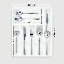 1pc Large Plastic PP Cutlery Organizer Box, Suitable For Kitchen Tabletop, Cabinet, Drawer Storage Of Utensils, Cutlery, Tools, Divided Compartments - Cutlery Storage Box - View 15