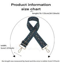 5cm Wide Adjustable Replacement Shoulder Strap Shoulder Bag Strap Boho Flower Floral - Blue - View 3