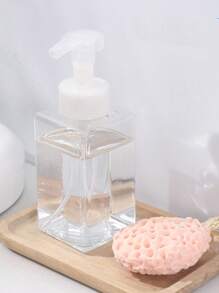 1pc/2pcs Square Plastic Pump Bottle, Bath Shower Gel Shampoo Storage Empty Bottle, Home Use Liquid Soap Foaming Dispenser, Facial Cleanser Foaming Pump Bottle