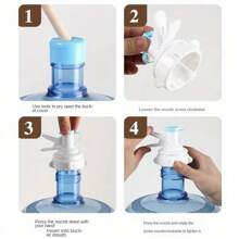 1 pieza Dispensador de agua manual de 3.94 pulgadas con tapa a prueba de polvo, tamaño universal para botellas de agua, cocina, oficina, accesorio para camping