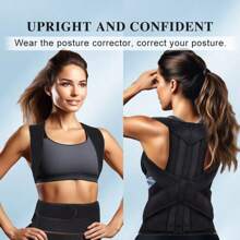 Corrector de postura para hombres y mujeres - Soporte de espalda para apoyo lumbar y postura erguida - Enderezador de espalda transpirable, corrector de postura para cuello, espalda y hombros - Multicolor - Ver 5