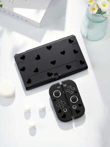 1 件黑色心形图案保护壳，兼容 2 (2025) / Switch NS / Switch OLED / Lite，适用于 Switch 第二代/Switch 主机配件，全套包括收纳袋、游戏卡盒、Switch 保护套，是 Switch 玩家的最佳礼物 - 彩色 - 查看 7