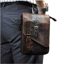 Petit sac bandoulière en cuir véritable pour homme, sacoche pour téléphone portable, sac banane