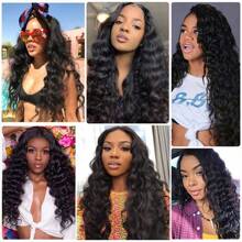 MECRY 200 Density10-36 Inches Deep Wave Wig Human Hair Wigs 5X5 Transparent Lace Wig For Women Glueless Human Hair Wig - Natural & Black - View 7