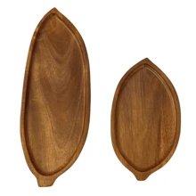1pc Wooden Leaf Shaped Art Tray, Bathroom Storage, Dessert Display, Restaurant Decor, Holiday & Birthday Party Cake Stand