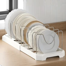 1pc Expandable Kitchen Organizer Rack,Pot And Pan Organizer Kitchen Organizer -Space-SavingExpandable Shelf With Pot Lid Holder, Utensil Rack, Utensil Holder,Dish Drainboard,Pot Rack, Can Be Placed On Countertop Or Inside Drawer, Multi-Functional Storage Rack