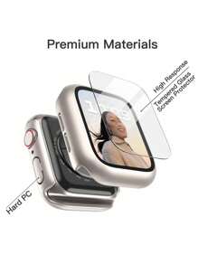 3 Packs 3 IN 1 Tempered Glass Film Hard PC Bumper Case For Apple Watch Series 11 10 9 8 7 6 5 4, 40mm/41mm/42mm/44mm/45mm/46mm/49mm Compatible With IWatch Screen Protector Protector Case Face Cover, For Women Men, Ultra-Thin Guard,Clear/Black/Rose Gold - Black+Starlight+Transparent - View 8