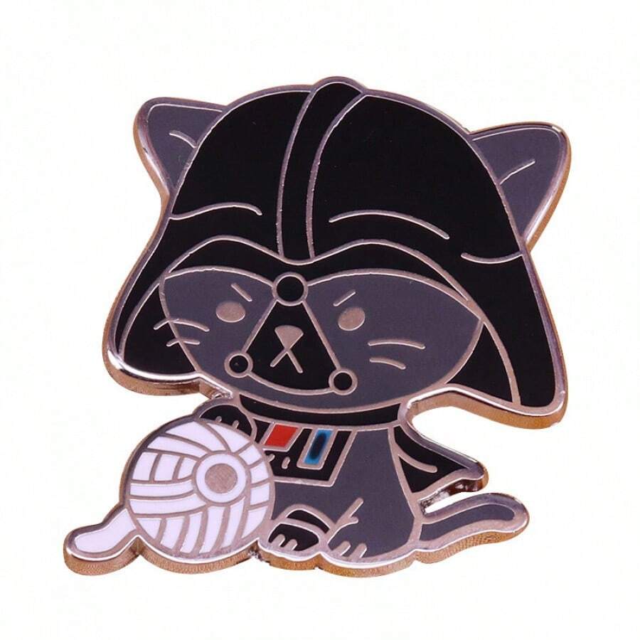 Darth Cat Brooch - Silver - View 1