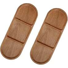 1pc, 11.4 Inch Multipurpose Wooden Breakfast Tray, Snack Plate, Cake Stand, Decorative Tray, Compartment Appetizer, Dip, Condiment, Nuts, Dried Fruits, Kitchen Counter, Bathroom Decor, Candle Holder, Suitable For Birthday, Party, Halloween, Christmas