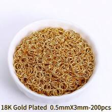 200pcs/Lot 18K Gold Plated Open Jump Rings Wholesale,Brass Metal Split Rings Connecting Rings For Jewelry Making Supplies