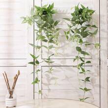 1 Paquete de Soporte de Pared para Corbatas, Relleno de Vid Falsa Verde, Guirnalda Decorativa Artificial de Hiedra Verde, Planta Colgante, Decoración de Ramo, Decoración del Centro del Arco de Boda, Decoración de Escritorio de Banquete, Decoración de Fondo, Boda, Decoración de Boda, Decoración de Habitación, Decoración del Hogar Interior y Exterior