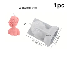 3D Blinddoek Meisje Siliconen Mal - Elegante Gesloten Ogen Vrouwelijke Lichaamsmal Voor DIY Kaarsen, Harszeep, Aromatherapie Lampen, Gips Sculpturen, Unieke Handgemaakte Woondecoratie & Cadeau Ideeën