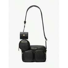 Michael Kors Jet Set Travel Medium Leather Messenger Bag |  | Women Crossbody - màu đen - Xem 4