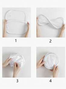 1pc Large Capacity Pop-Up Laundry Basket With Handle - Foldable Mesh Laundry Hamper For Dirty Clothes Storage - Multicolor - View 8