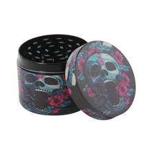 JBNG Leuchtende Blumen mit Totenkopf-Motiv Rollplatte und Grinder