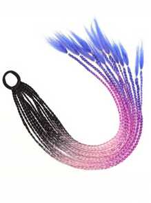 Music Festival 24 Inch Synthetic Gradient Dreadlocks Ponytail Elastic Rubber Band Braided Ponytail Extensions Suitable For Festival Party Women Girls