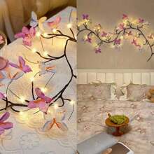 1pc Butterfly String Lights, USB Powered, 8 Modes, 30 LED Lights, Butterfly String Lights - Home Decor, Romantic Tree Design, Fairy Lights, Suitable For Indoor And Outdoor Holiday Decoration (Batteries Not Included) - USB Purple Tree Light - View 9
