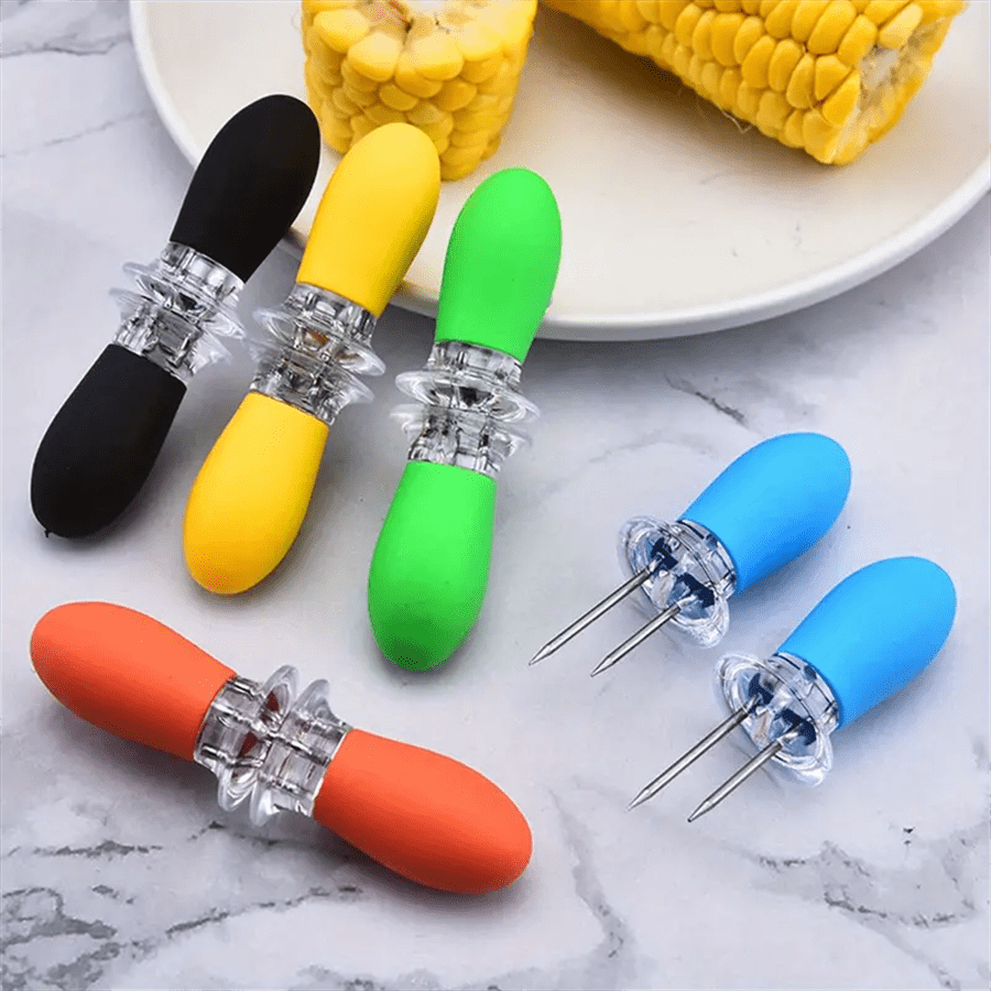 4/8/10pcs Stainless Steel Corn Holders - Interlocking Design, Convenient For Grilling And Home Cooking, Corn Cob Holders, Stainless Steel, Corn Roasting Forks, Suitable For Household Cooking, Party, Camping