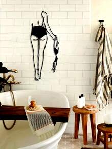 1 Pc Sexy Beauty Lifting Underwear Background Pulling Clothes Back Minimalist Abstract Metal Wall Decor - Modern Home Decor, Home Decor, Room Decor, Wall Decor For Bedroom, Living Room Or Bathroom, Waterproof, Rustproof And Durable, Birthday Gift, Bedroom Decor