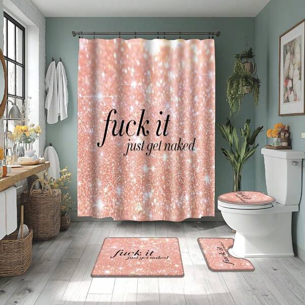 1/4 Piezas Cortina de ducha colorida Decoraciones de baño disponibles durante las cuatro estaciones Juego de cortina de ducha de alta calidad impermeable con 12 ganchos para decoración del hogar Una experiencia de baño cómoda Sala de ducha Bañera Lavable a máquina Multiestilo Vuelta al colegio