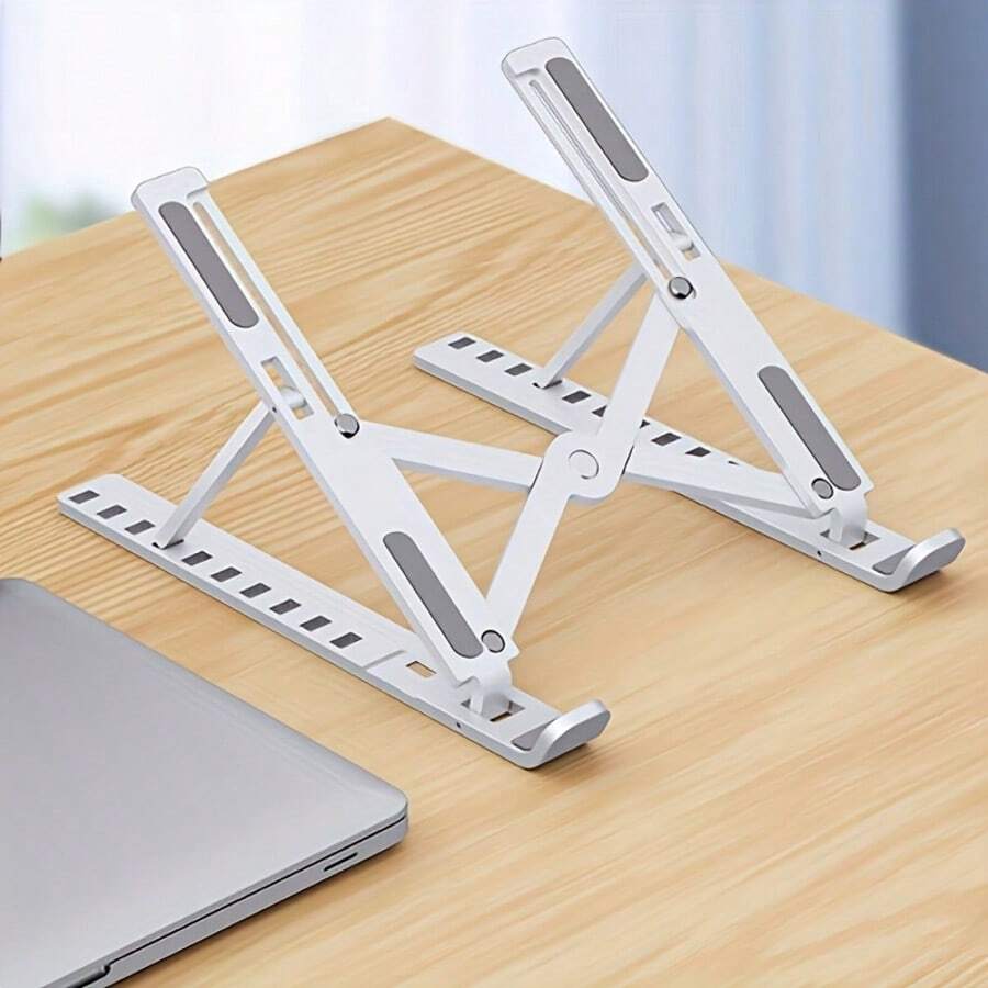 1pc Height Adjustable Foldable Portable Desktop Laptop Stand With Vertical Pole, For Office, Leisure, Life