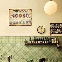 1 Piece, Moon Phase Iron Sign - Witchcraft, New Year, Parents, Home Office, Restaurant And Garage Bar Decoration - 12x8inch , 2D Flat Effect, English, Wall Hanging, Bedroom Decoration