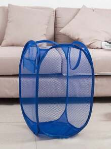 1pc Large Capacity Pop-Up Laundry Basket With Handle - Foldable Mesh Laundry Hamper For Dirty Clothes Storage - Multicolor - View 4